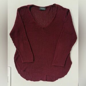 Wooden Ships Paola Buendia Sweater Cotton Blend Open Knit Light Burgundy M/L